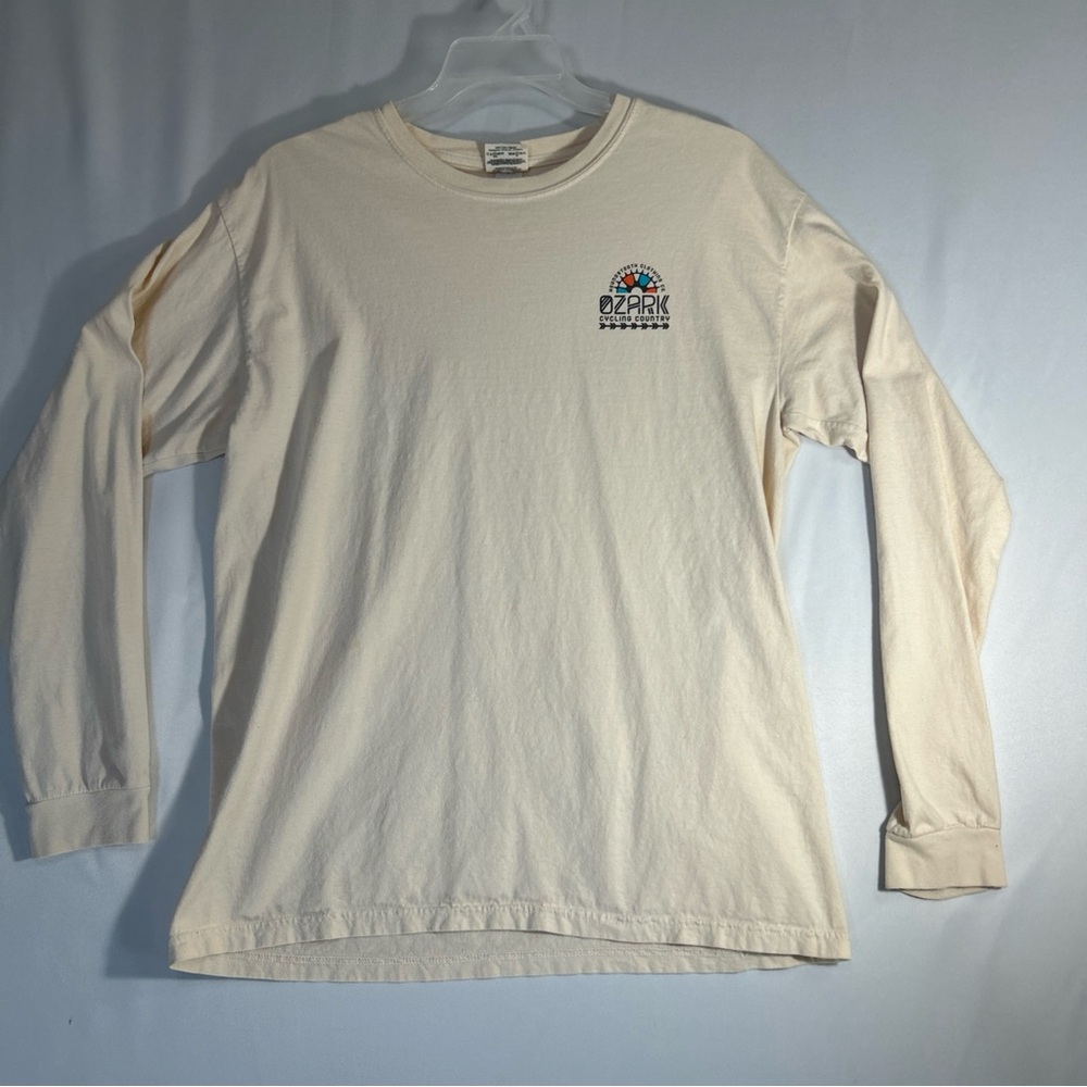 Custom Colors Ozark Cycling Country Mens Large Cream Long Sleeve Graphic Tee